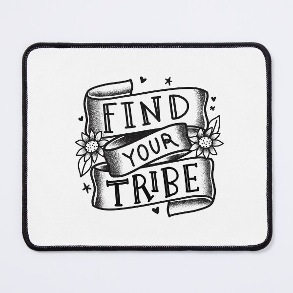 Item preview, black and white boho tattoo style Find your TRIBE designed and sold by jazzydevil.