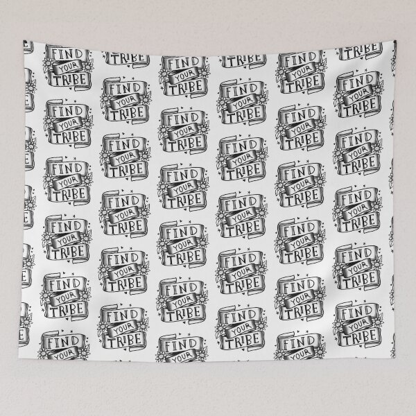 Item preview, black and white boho tattoo style Find your TRIBE designed and sold by jazzydevil.