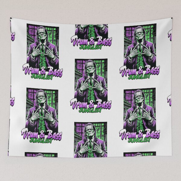 Item preview, DRUM AND BASS  - Junglist Frankenstein (green)  designed and sold by Discothreadz.