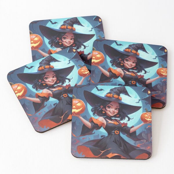 Item preview, Anime Cute Witch wi/ Jack O' Lanterns designed and sold by noisyduck.