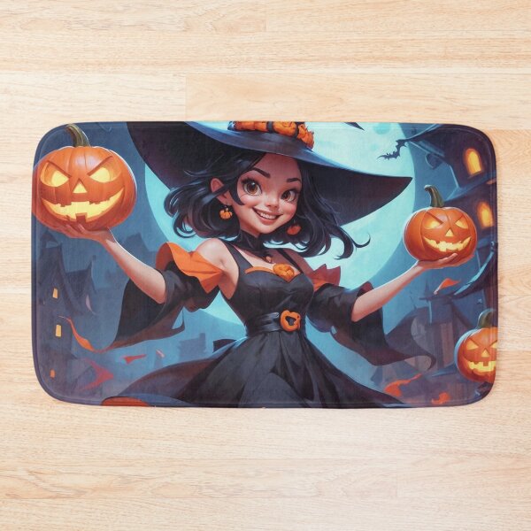 Item preview, Anime Cute Witch wi/ Jack O' Lanterns designed and sold by noisyduck.