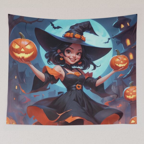 Item preview, Anime Cute Witch wi/ Jack O' Lanterns designed and sold by noisyduck.