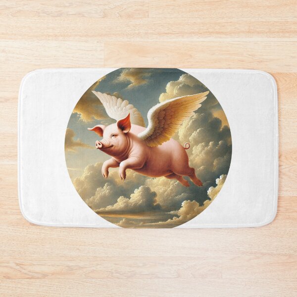 Item preview, Flying Pig 2 Renaissance style painting designed and sold by Trish Hart.