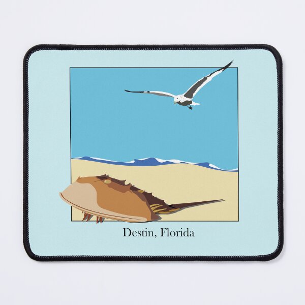Item preview, Horseshoe Crab and Seagull Beach Design Destin, Florida Baskerville designed and sold by laughingwillows.