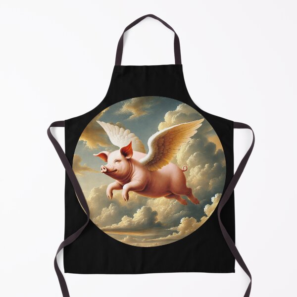 Item preview, Flying Pig 2 Renaissance style painting designed and sold by Trish Hart.