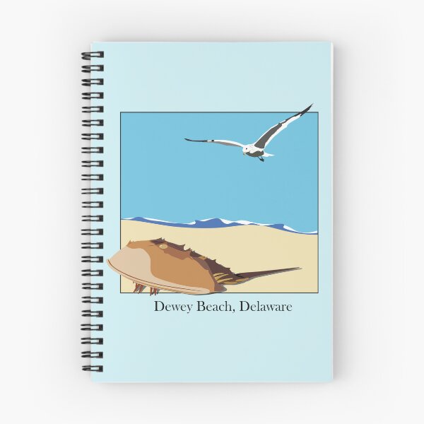 Item preview, Horseshoe Crab and Seagull Beach Design Dewey Beach, Delaware Baskerville designed and sold by laughingwillows.