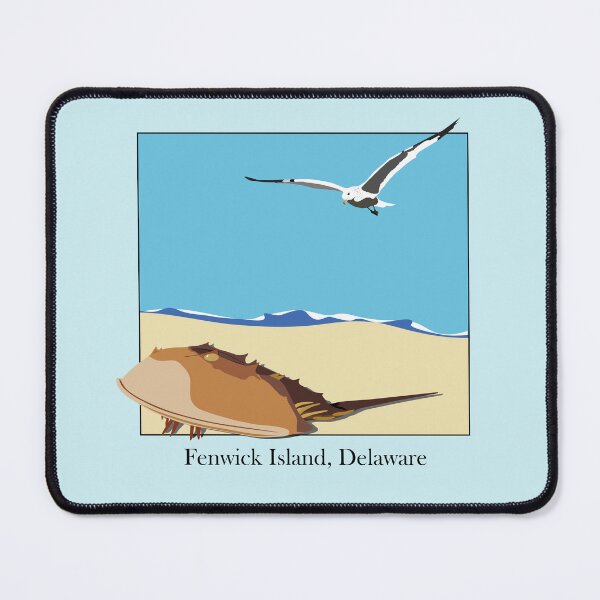 Item preview, Horseshoe Crab and Seagull Beach Design Fenwick Island, Delaware Baskerville designed and sold by laughingwillows.