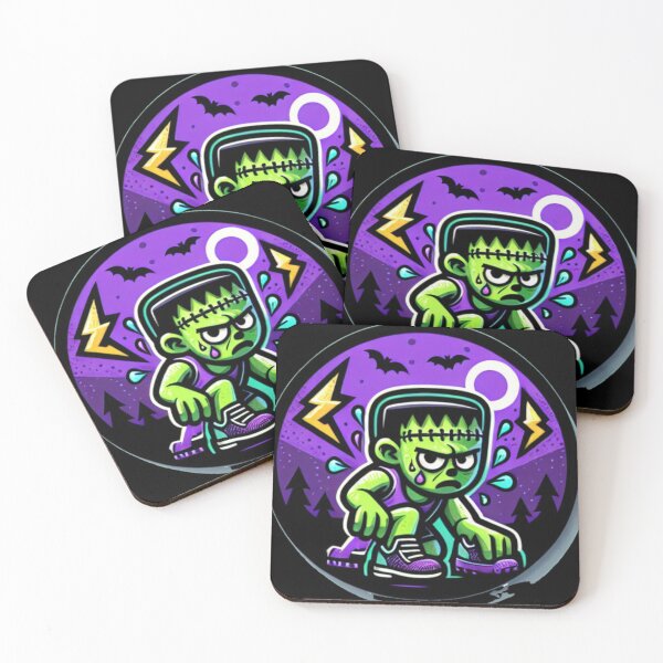 Item preview, Frankenstein's Race Fumble: Struggling to Switch Shoes with Lightning and Cobwebs designed and sold by Triathlongram.