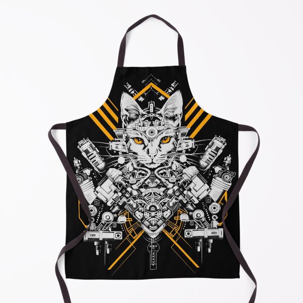 Item preview, Robot Cat Cyberpunk Aesthetic Sci-Fi Illustration designed and sold by Darmoks-Geeks.