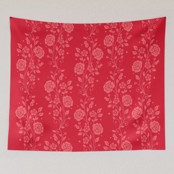 Item preview, ROSES - CORAL RED ON CHERRY RED designed and sold by CONTRAPINK.