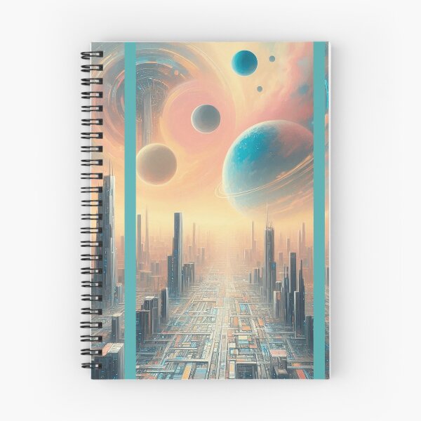 Item preview, Futuristic cityscape triptych designed and sold by Foxlindesigns.
