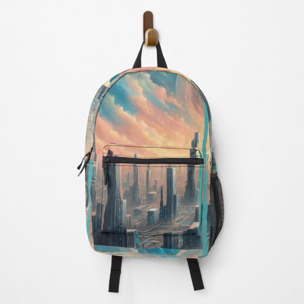 Item preview, Futuristic cityscape triptych designed and sold by Foxlindesigns.