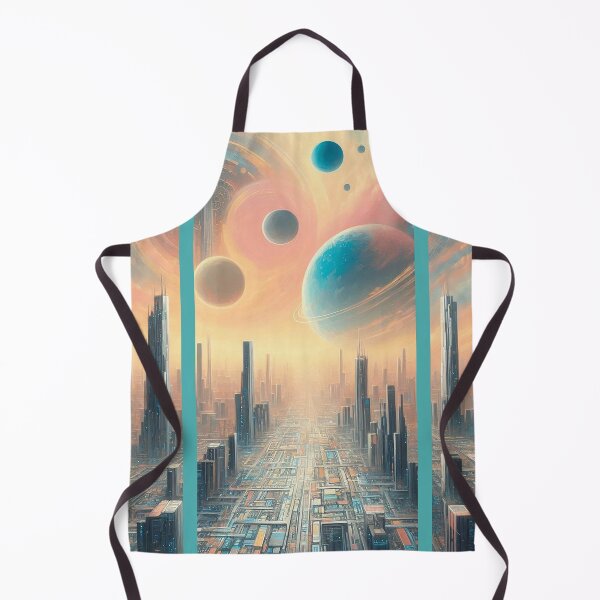 Aperçu de l'œuvre Triptyque de paysage urbain futuriste créée et vendue par Foxlindesigns.