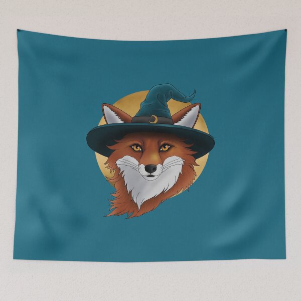 Item preview, Magical Red Fox wearing a Witch Hat designed and sold by DappledMoon.