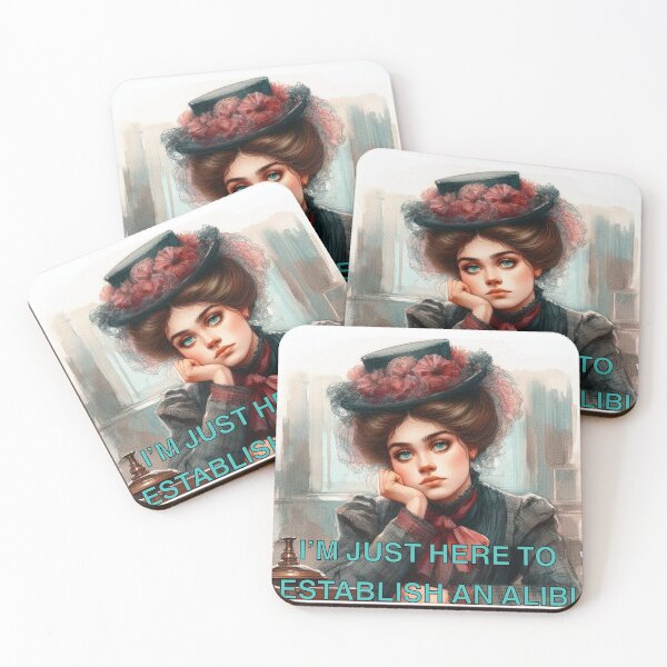 Item preview, I'm Just Here To Establish An Alibi designed and sold by Spike The Punch Design Co..
