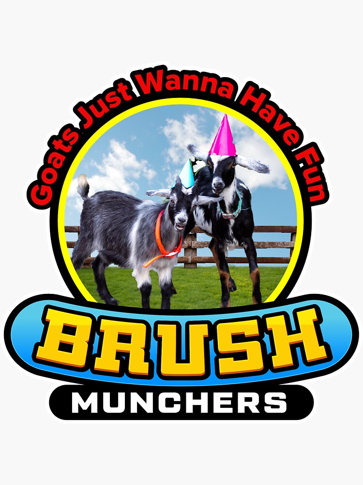 Thumbnail 3 of 3, Sticker, Goats Just Wanna Have Fun - Brush Munchers designed and sold by BrushMunchers.