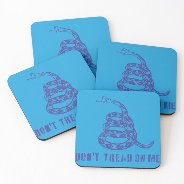 Item preview, Dont Tread On Me Distressed  80s Retro Gadsden Snake Flag Blue Default Background designed and sold by pelagio.
