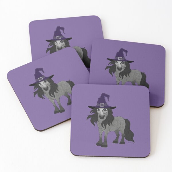 Item preview, Magical Gray Pony Wearing a Purple Witch Hat designed and sold by DappledMoon.