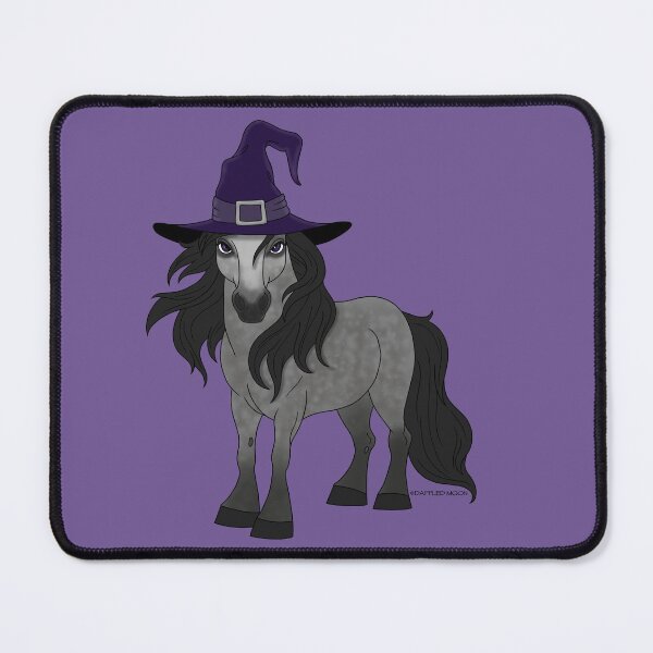 Item preview, Magical Gray Pony Wearing a Purple Witch Hat designed and sold by DappledMoon.