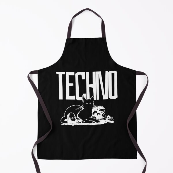 Item preview, TECHNO - Black Cat Pumpkin Vibe (White) designed and sold by Discothreadz.