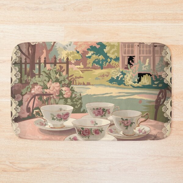 Item preview, Garden Tea Party | Elegant Floral Teacups and Scenic Bliss designed and sold by VeilArtistry.