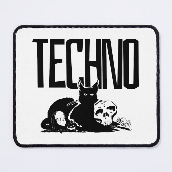 Item preview, TECHNO  - Black Cat Pumpkin vibe (Black)  designed and sold by Discothreadz.