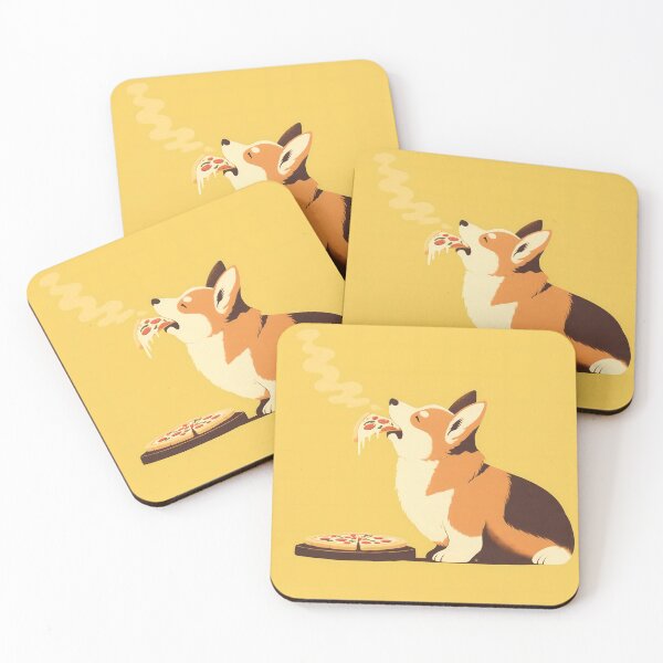 Item preview, Cute Corgi Eating Pizza designed and sold by yinyuecreation.