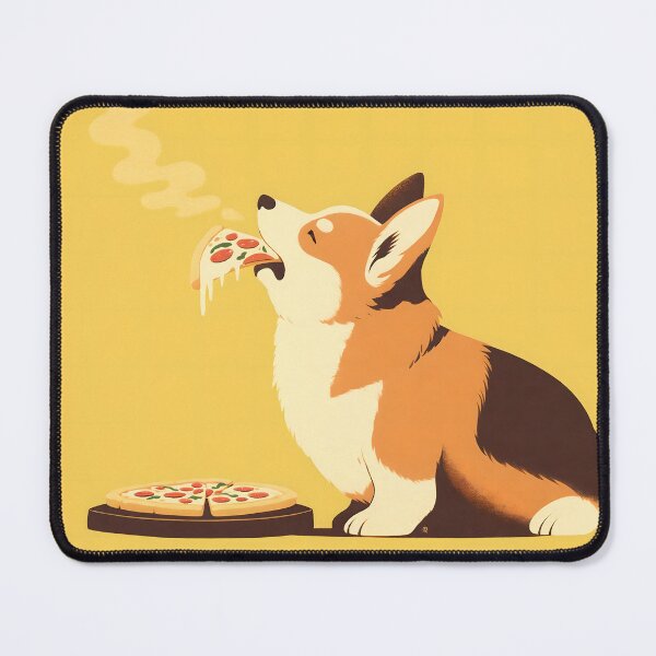 Item preview, Cute Corgi Eating Pizza designed and sold by yinyuecreation.