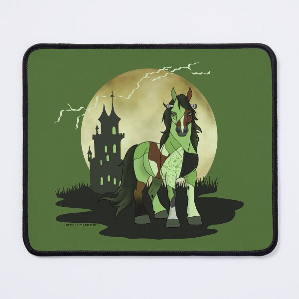 Item preview, Cartoon Fraken-Pony in front of Castle and Moon designed and sold by DappledMoon.