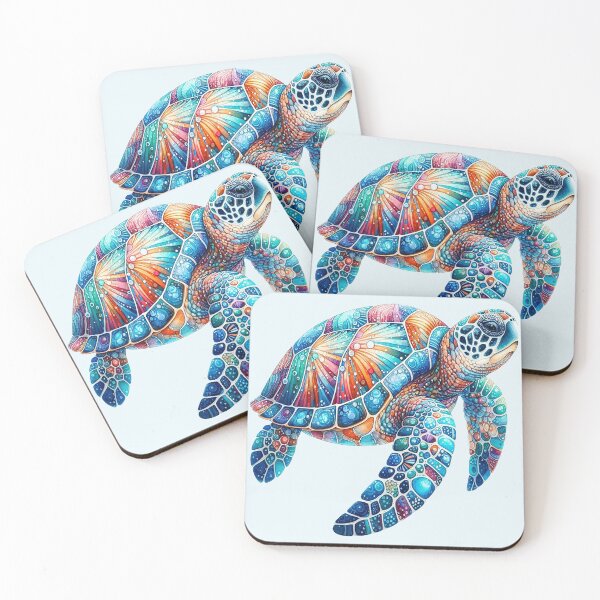 Item preview, Colorful Blue Sea Turtle designed and sold by DivineBovinity.