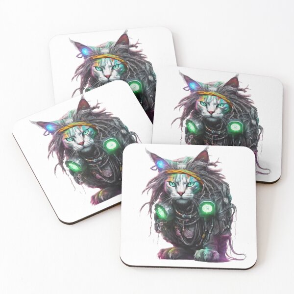 Item preview, Rastafarian Cyberpunk Cat designed and sold by WILD-WILD-CAT.