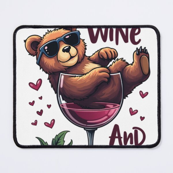 Item preview, I Like Wine And Bear designed and sold by PaintedPixels01.
