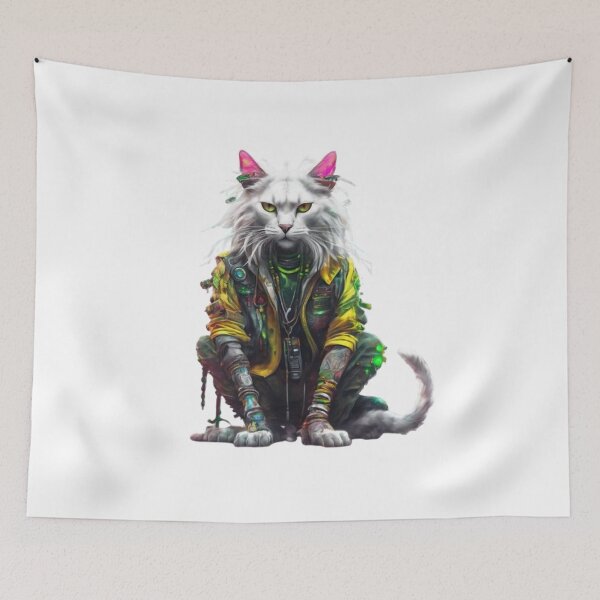 Item preview, Cyber Rasta Tech Cat designed and sold by WILD-WILD-CAT.