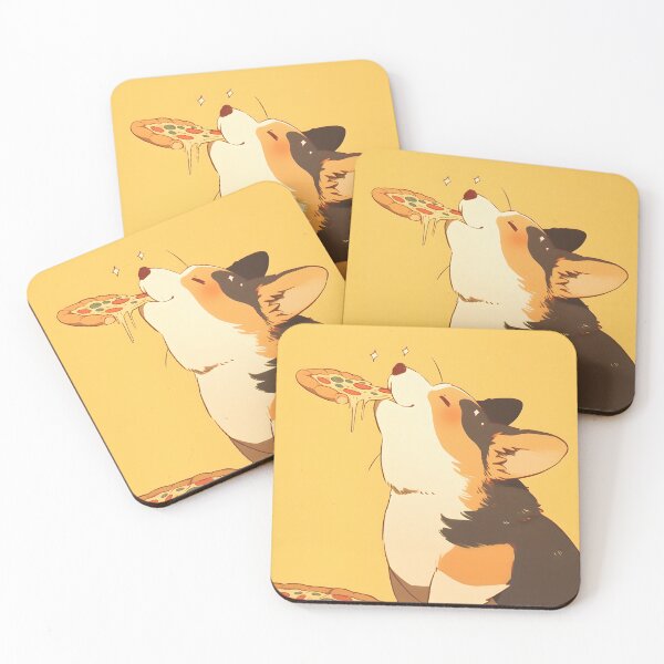 Item preview, Cute Corgi Eating Pizza designed and sold by yinyuecreation.