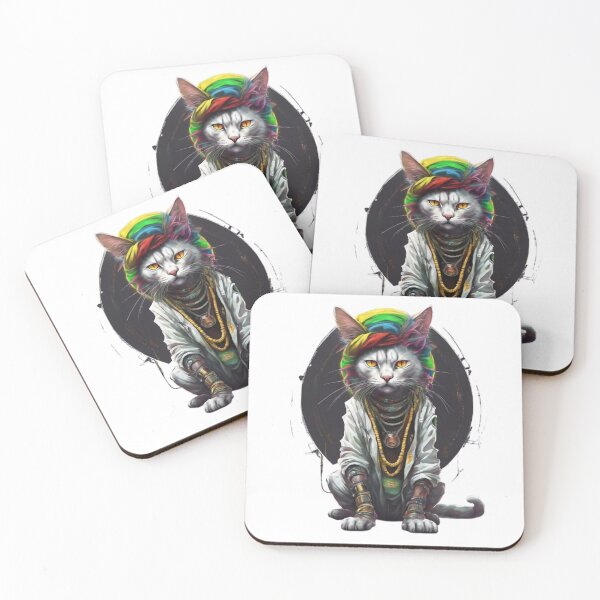 Item preview, Rasta Cyber King Cat designed and sold by WILD-WILD-CAT.
