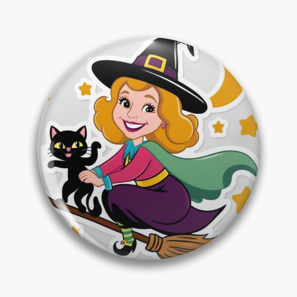 Item preview, Whimsical Witch on a broom || halloween designed and sold by CallSticker.