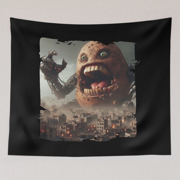 Item preview, Zombie Potato Rising Over the City – Apocalypse Art designed and sold by Hungry-Murphy.