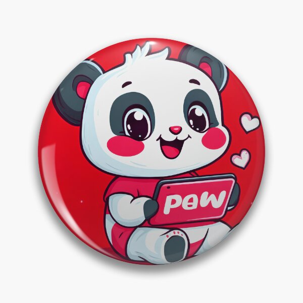 Item preview, Panda with heart in red background cartoon style designed and sold by KimierArt.