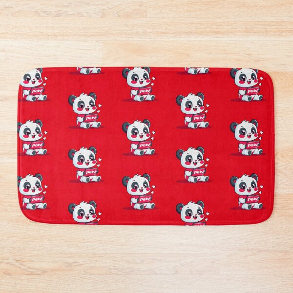 Item preview, Panda with heart in red background cartoon style designed and sold by KimierArt.