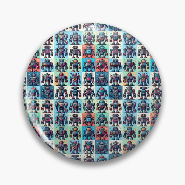 Item preview, robot pixel seamless designed and sold by Mimmiehellgirl.