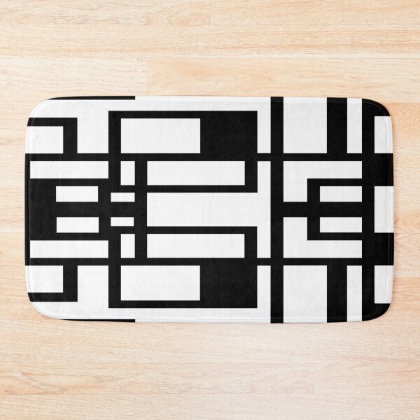 Item preview, Geometric Shapes Pattern Black Accent White Background designed and sold by taiche.