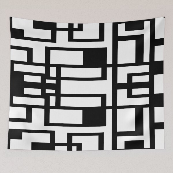 Item preview, Geometric Shapes Pattern Black Accent White Background designed and sold by taiche.