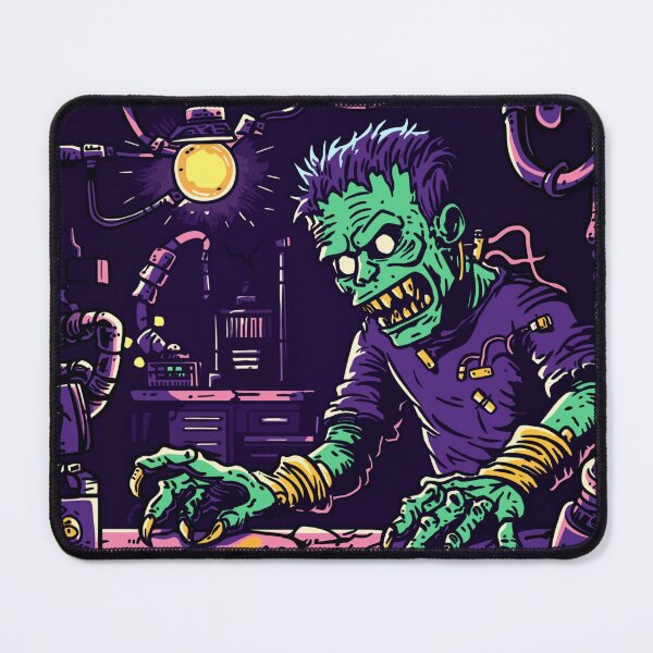 Item preview, vibrant illustration of zombie in laboratory setting designed and sold by put1mali19.