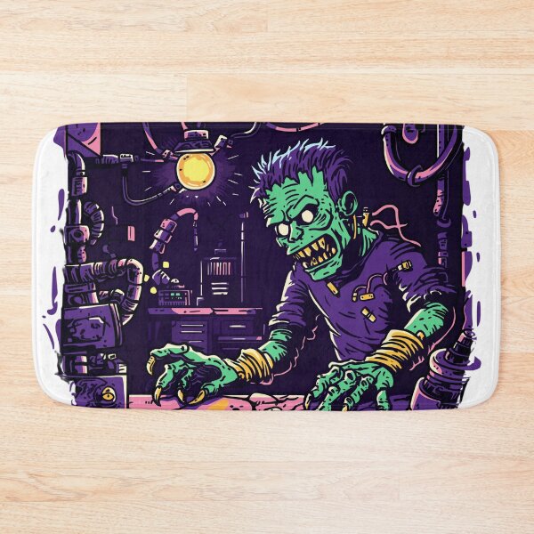 Item preview, vibrant illustration of zombie in laboratory setting designed and sold by put1mali19.