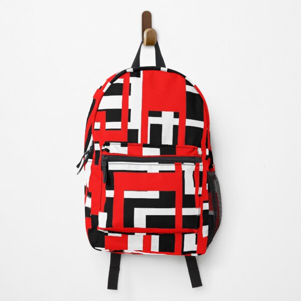 Item preview, Geometric Shapes Pattern Red White Black Background designed and sold by taiche.