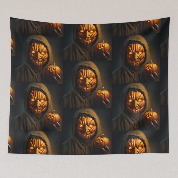 Item preview, Pumpkin Fiend - Glowing Jack-o'-Lantern Mask Art designed and sold by shaynetwright.