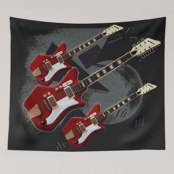 Item preview, Tres guitarras rojas en estilo Pop Art De Stijl designed and sold by AuroraXGreen.