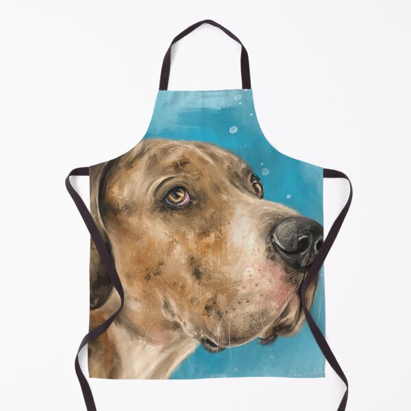 Item preview, Painting of a Brown Great Dane on a Light Blue Background designed and sold by ibadishi.
