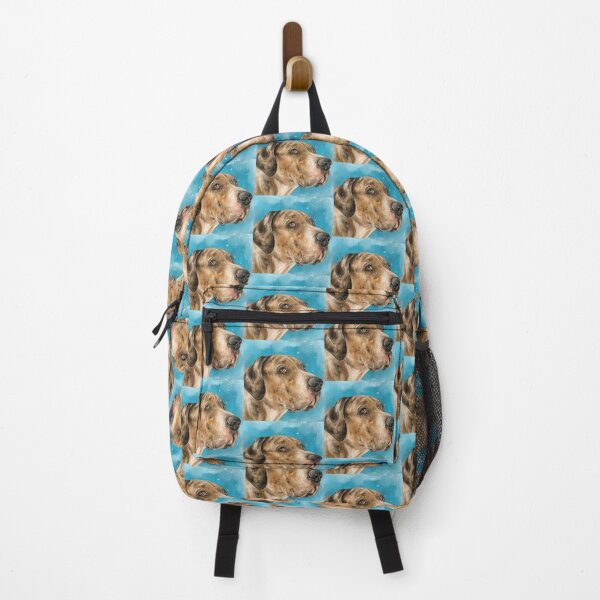 Item preview, Painting of a Brown Great Dane on a Light Blue Background designed and sold by ibadishi.