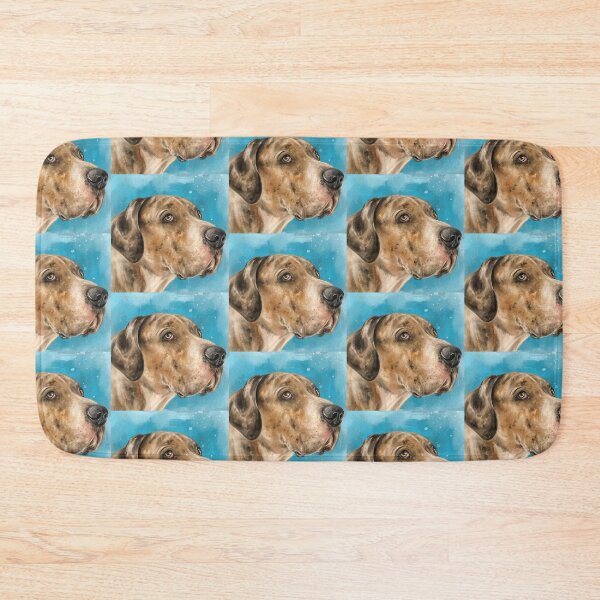 Item preview, Painting of a Brown Great Dane on a Light Blue Background designed and sold by ibadishi.